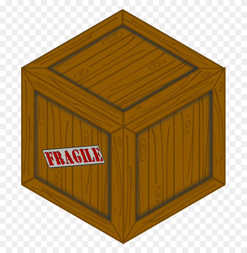 695x800 Free Clipart Isometric Wooden Crate Erulisseuiin - Crate Clipart
