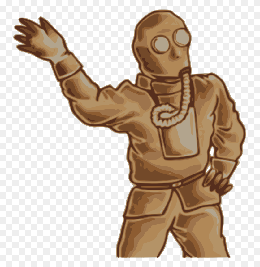 753x800 Free Clipart Japanese Gas Mask Man - Gas Mask Clipart