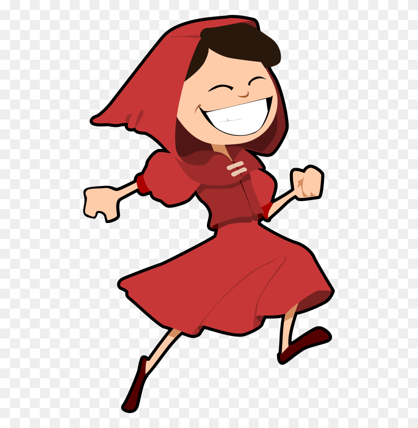 506x800 Free Clipart Jumping Girl Dressed In Red Qubodup - Cheerful Clipart