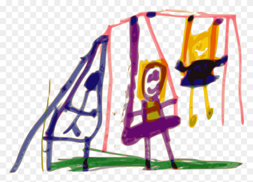 800x559 Free Clipart Kindergarten Art Swing Baj - Carousel Clipart