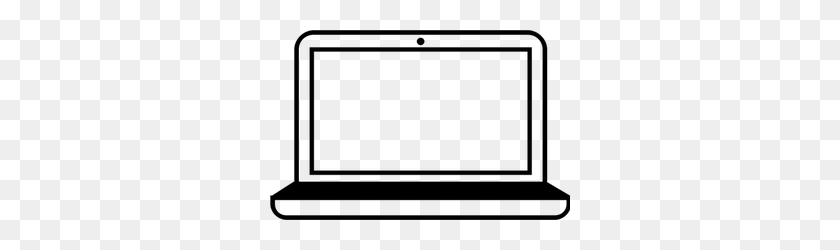 300x190 Free Clipart Laptop Computer - Ноутбук Клипарт Черно-Белый