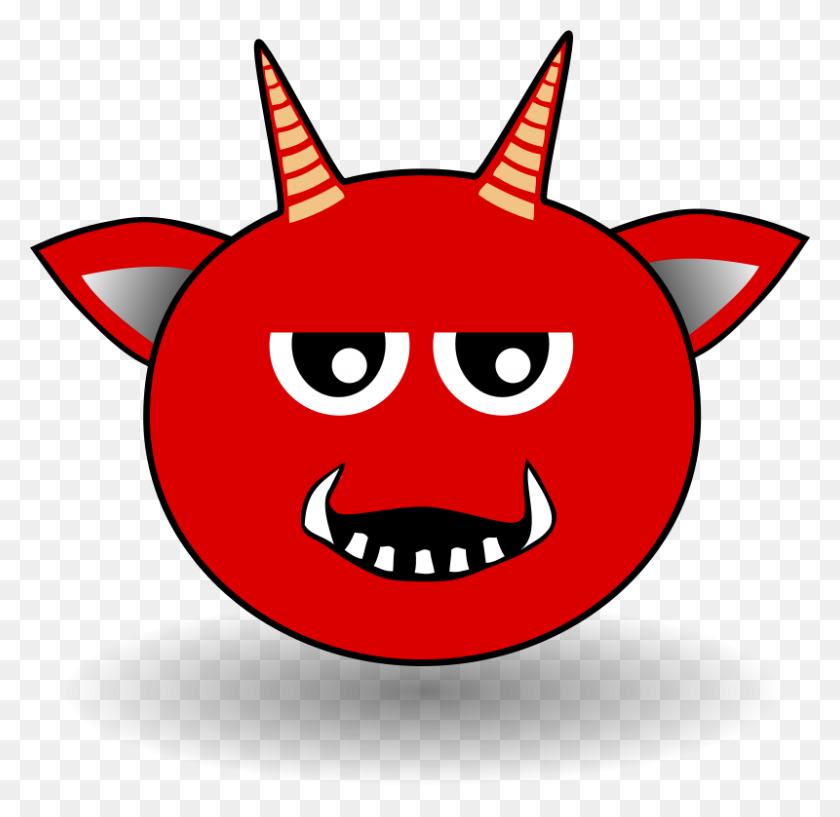 800x777 Бесплатный Клипарт Маленькая Красная Голова Дьявола Мультфильм Palomaironique - Рога Дьявола Картинки