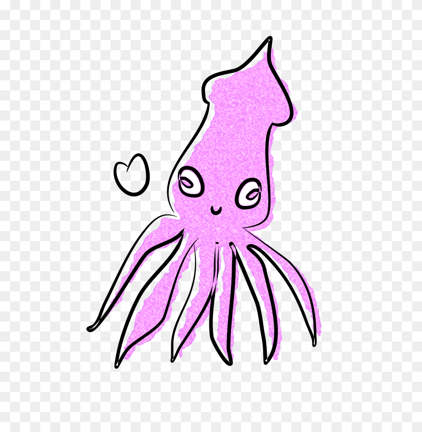 566x800 Free Clipart Loving Squid Holyseamonkeys - Tentacle Clipart