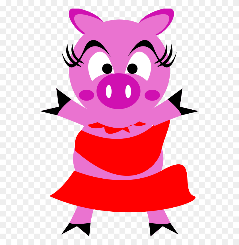 565x800 Бесплатный Клипарт Madame Pig Dcatcherex - Pink Pig Clipart