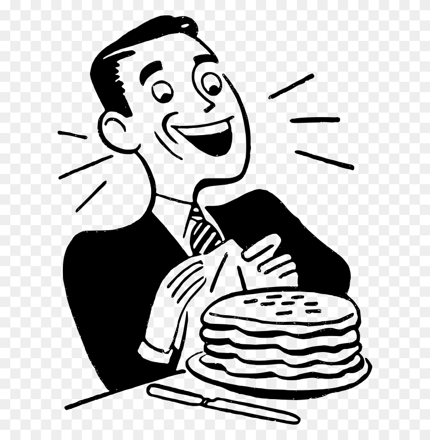 616x800 Free Clipart Man Eating Pancakes Liftarn - Free Pancake Clipart