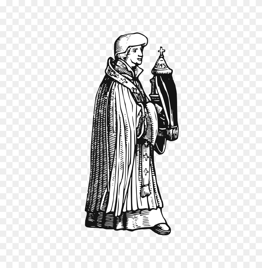 566x800 Free Clipart Medieval Priest With Sacrament Aj - Medieval PNG