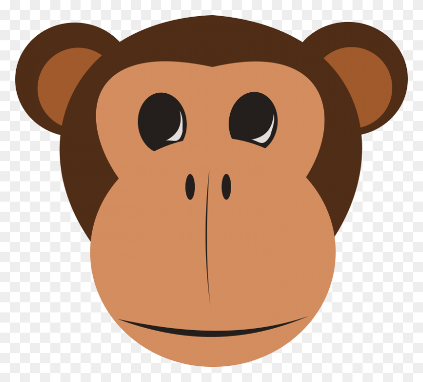 800x716 Free Clipart Monkey Face Animals Crafts Monkey - Free Jungle Animal Clipart