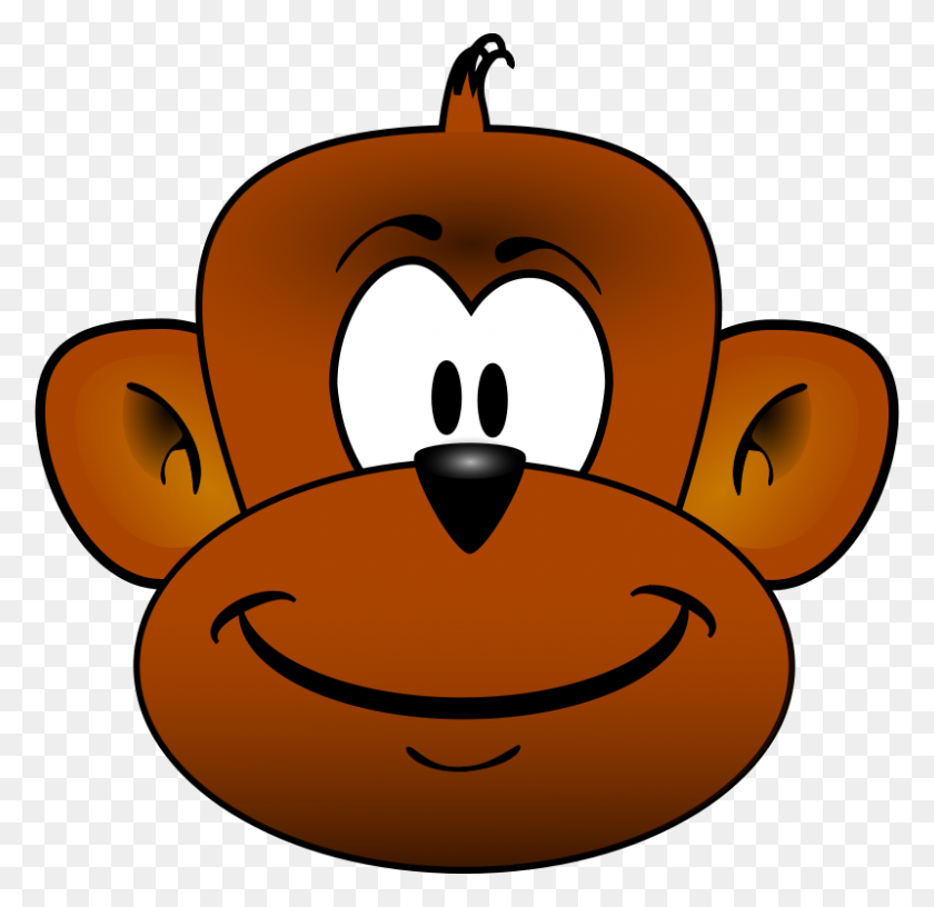 800x776 Free Clipart Monkey Head Gmad - Monkey Head Clipart