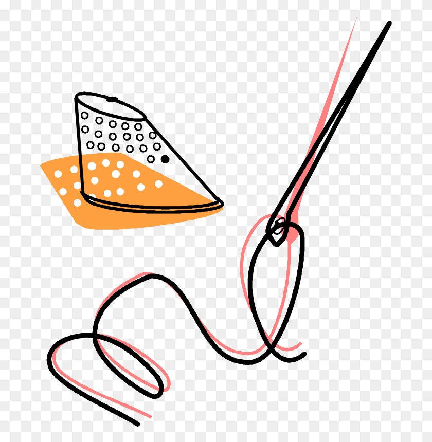 688x800 Free Clipart Needle, Thread And Timble Liftarn - Needle And Thread Clipart