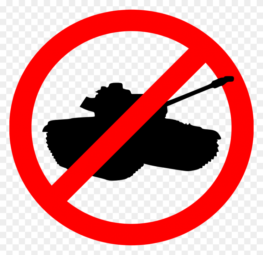 800x774 Free Clipart No Tanks Worker - Militarism Clipart