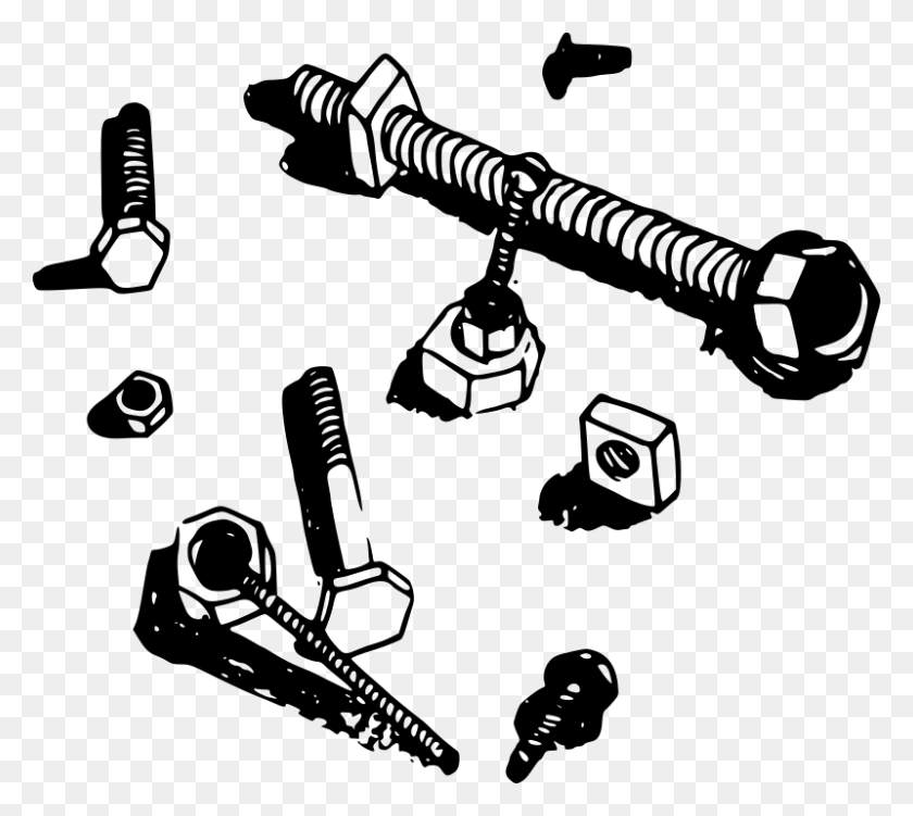 800x709 Free Clipart Nuts And Bolts Mazeo - Screws And Bolts Clipart