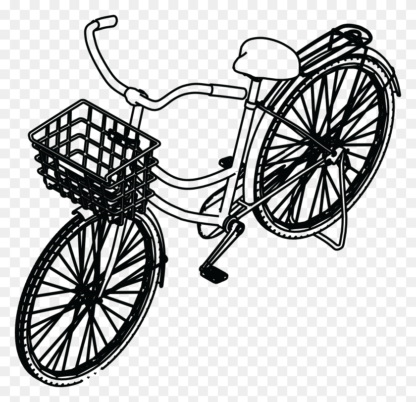 4000x3859 Free Clipart Of A Bicycle With A Basket - Free Clip Art Bicycle