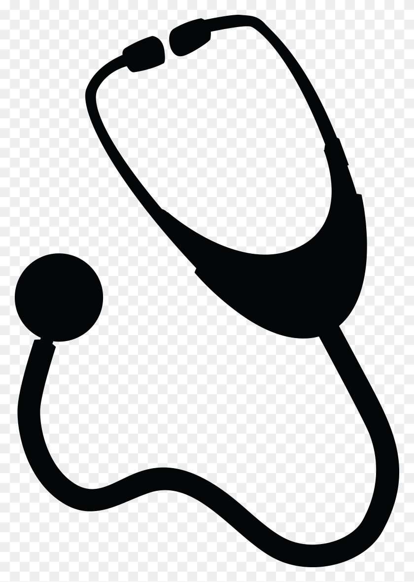 4000x5749 Free Clipart Of A Black And White Stethoscope - Dna Strand Clipart