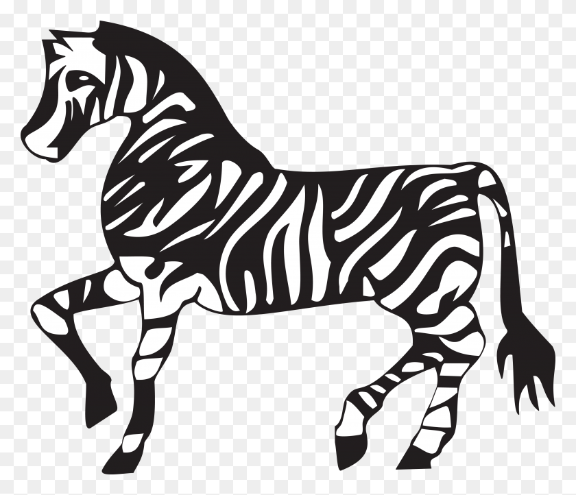 4000x3398 Free Clipart Of A Black And White Walking Zebra - Noahs Ark Clip Art Black And White
