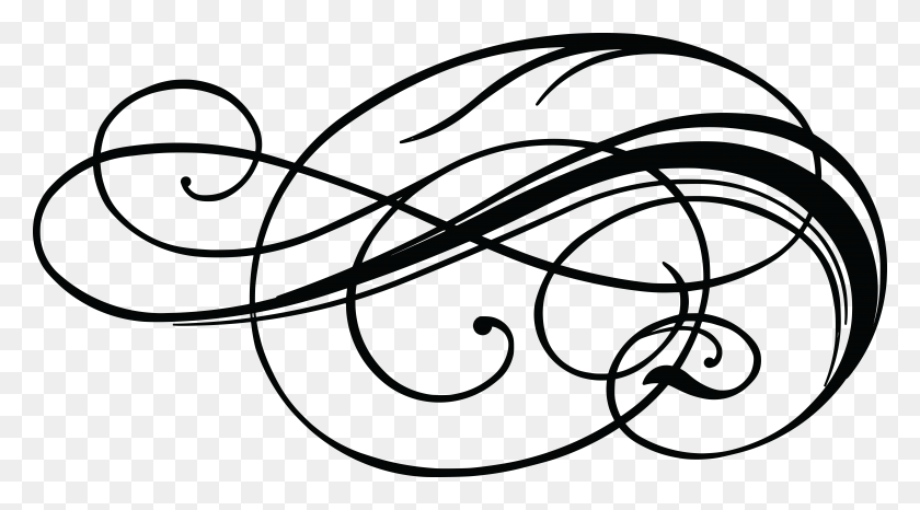 8000x4174 Free Clipart Of A Calligraphy Design - Calligraphy Pen Clipart