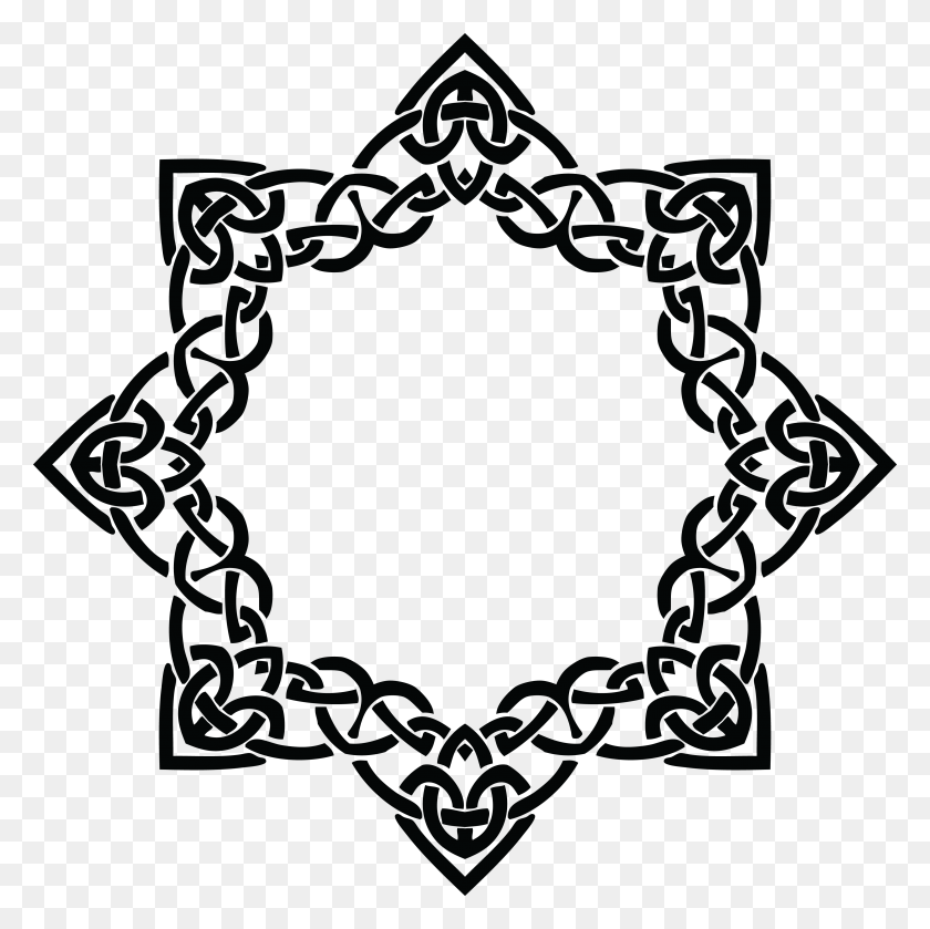 4000x4000 Free Clipart Of A Celtic Frame Border Design Element In Black - Wedding Knot Clipart