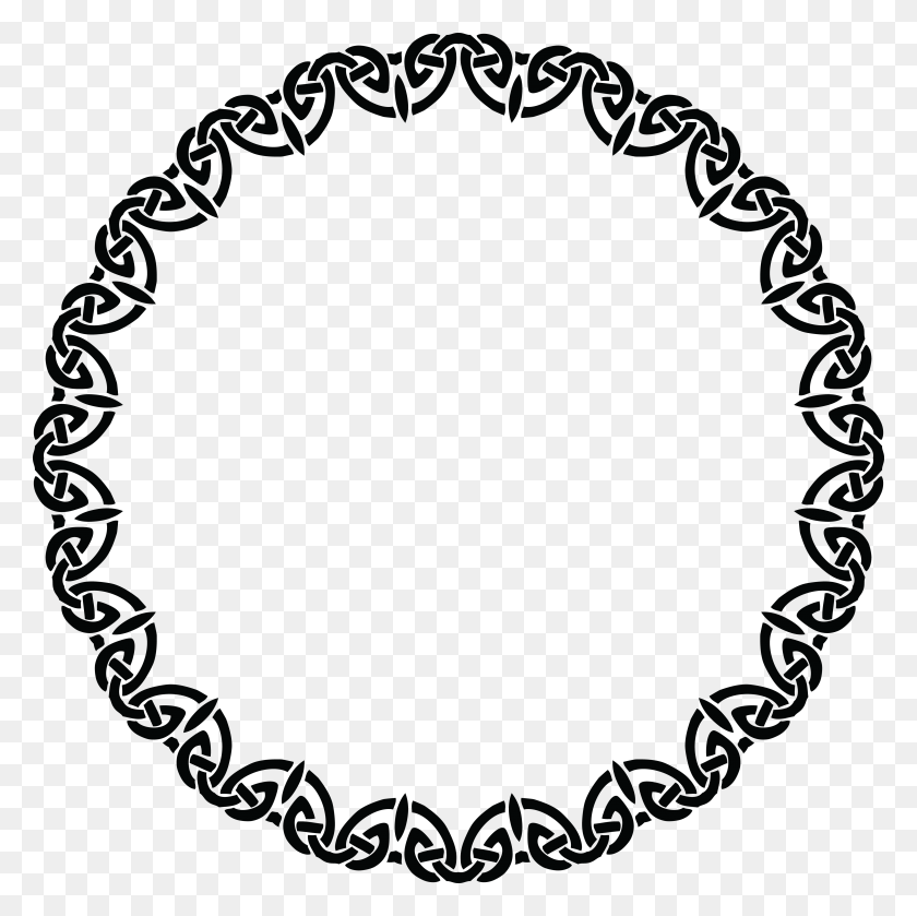 4000x4000 Free Clipart Of A Celtic Round Frame Border Design Element - Round Border PNG