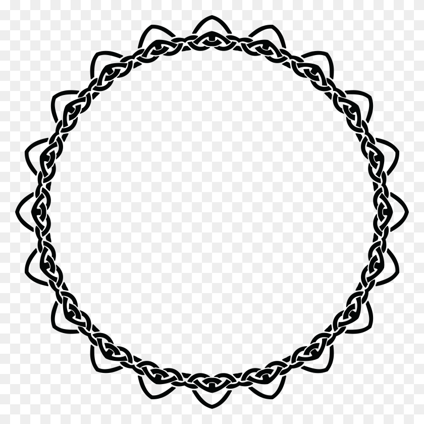 4000x4000 Free Clipart Of A Celtic Round Frame Border Design Element - Round Frame Clipart