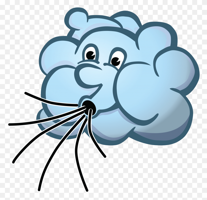 4000x3846 Free Clipart Of A Cloud Blowing Wind - Weatherman Clipart