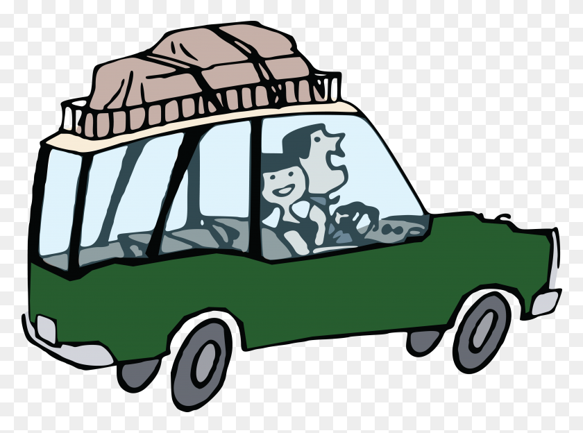 4000x2897 Free Clipart Of A Couple On A Road Trip - Road Trip Clip Art