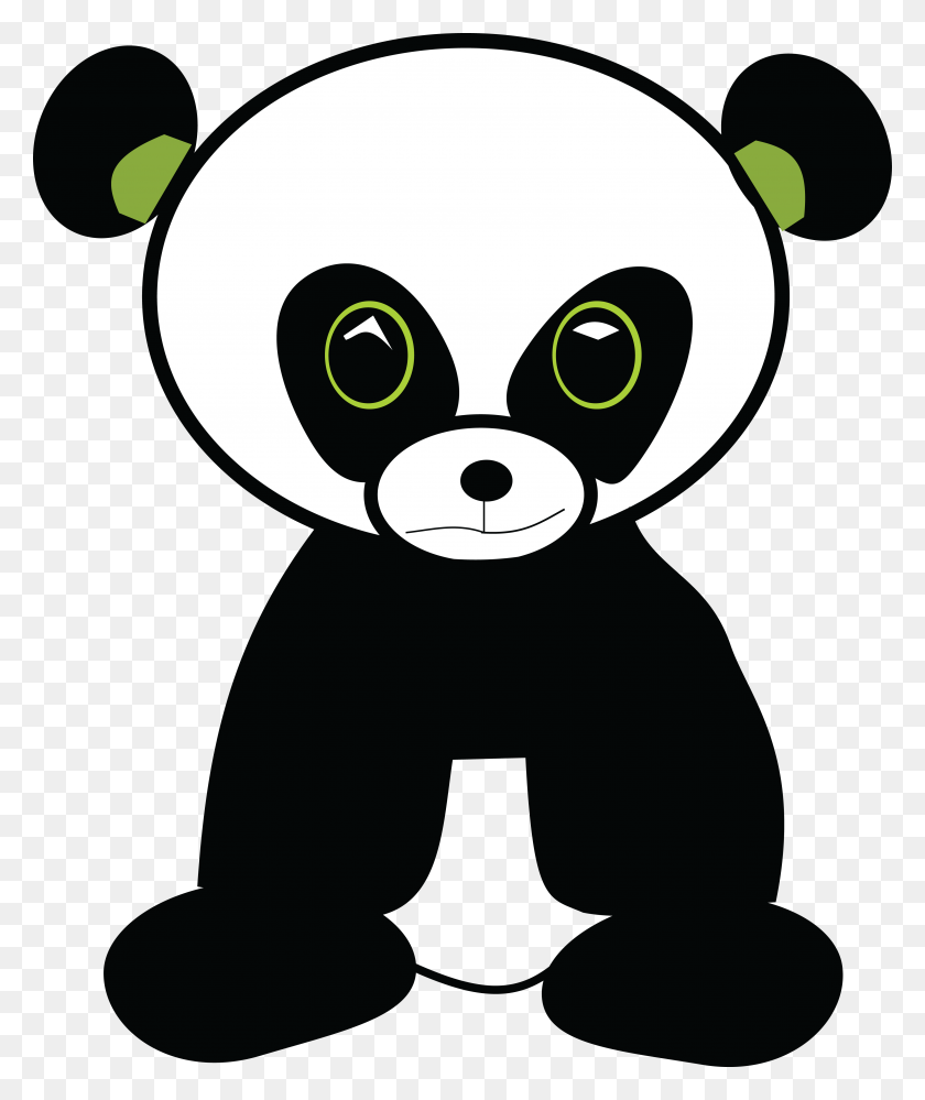 4000x4820 Free Clipart Of A Cute Green Eyed Panda - Pandas PNG