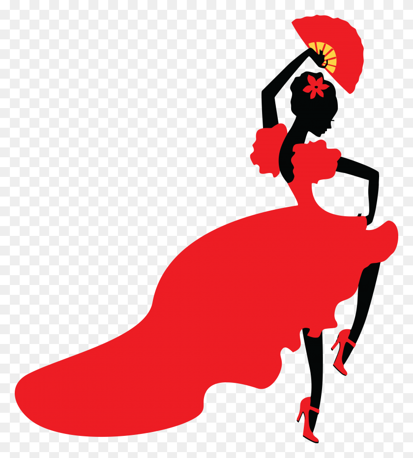 4000x4475 Бесплатный Клипарт Танцора Фламенко - Бесплатный Клип Арт Счастливый Танец