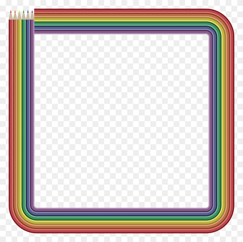 4000x4000 Free Clipart Of A Frame Of Colored Pencils - Picture Frame PNG
