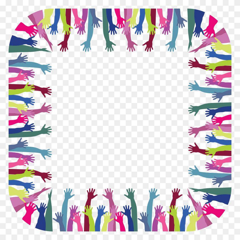 4000x4000 Free Clipart Of A Frame Of Hands - Free Clip Art Hands