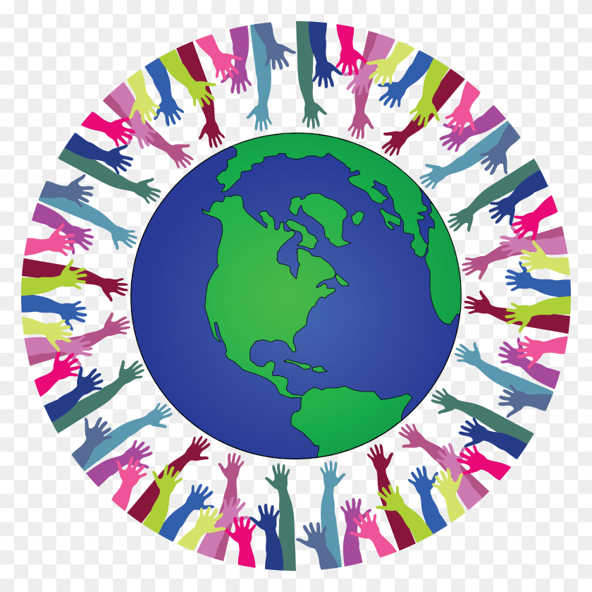 4000x4000 Free Clipart Of A Globe Encircled With Hands - Pangea Clipart