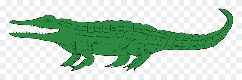 4000x1130 Free Clipart Of A Green Alligator - Crocs Clipart