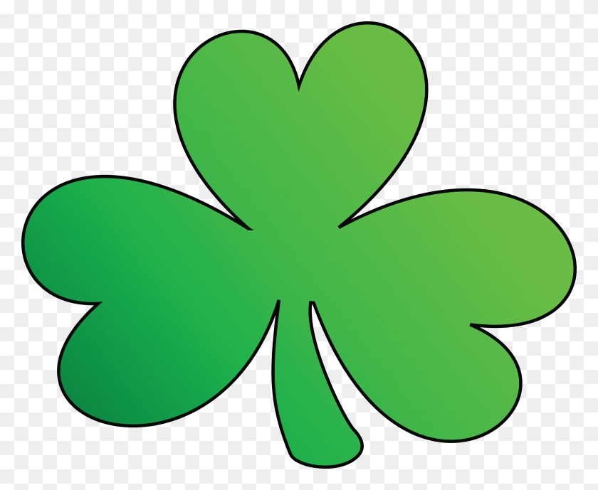 4000x3230 Free Clipart Of A Green Outlined Clover Shamrock, St Patricks Day - Free Clipart Saint Patricks Day