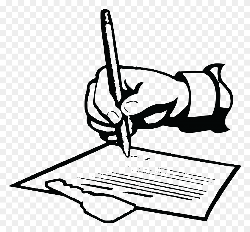 4000x3690 Free Clipart Of A Hand Signing A Lease - Writing Lines Clipart
