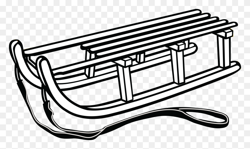4000x2273 Free Clipart Of A Luge - Sled Clipart Black And White