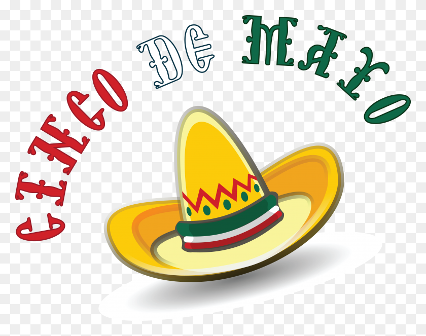 4000x3094 Free Clipart Of A Mexican Sombrero With Cinco De Mayo Text - Hispanic Boy Clipart