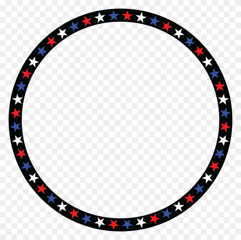 4000x4000 Clipart Gratuito De Un Círculo Estampado De Estrellas Patrióticas Americanas - Imágenes Prediseñadas De Frontera Patriótica