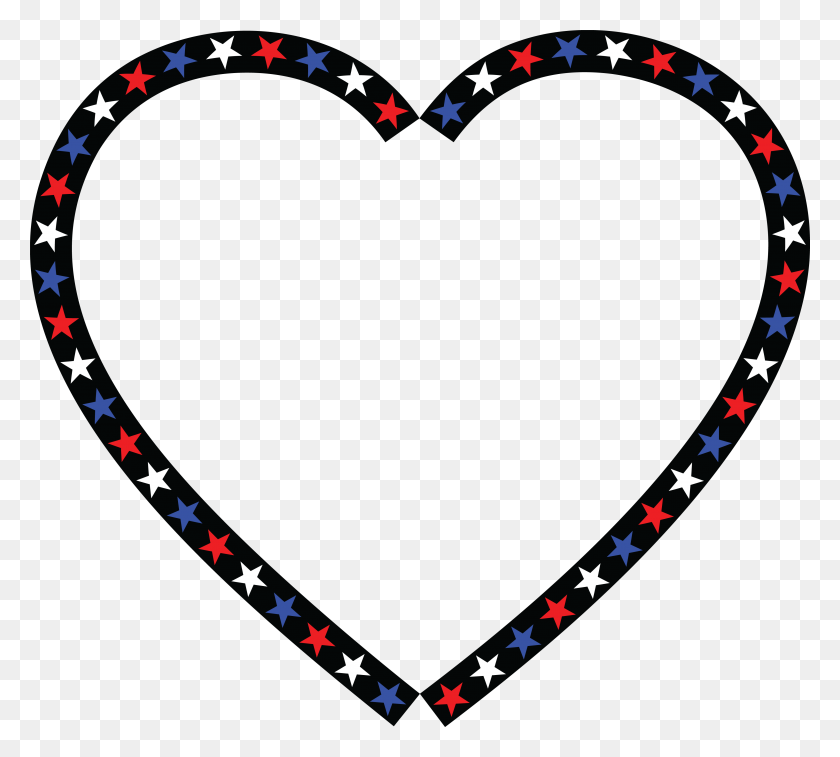 4000x3579 Clipart Gratuito De Un Corazón Patriótico Americano Con Estampado De Estrellas - Free Patriotic Clipart