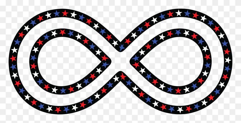 4000x1888 Free Clipart Of A Patriotic American Star Patterned Infinity Symbol - Patriotic Border Clip Art