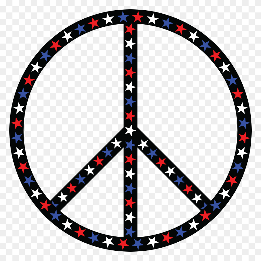 4000x4000 Clipart Gratuito De Un Símbolo De Paz Patriótico Americano Con Estampado De Estrellas - Clipart Patriótico Gratuito
