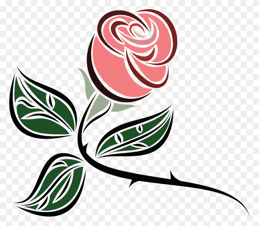 4000x3464 Free Clipart Of A Pink Rose - Pink Rose Clipart