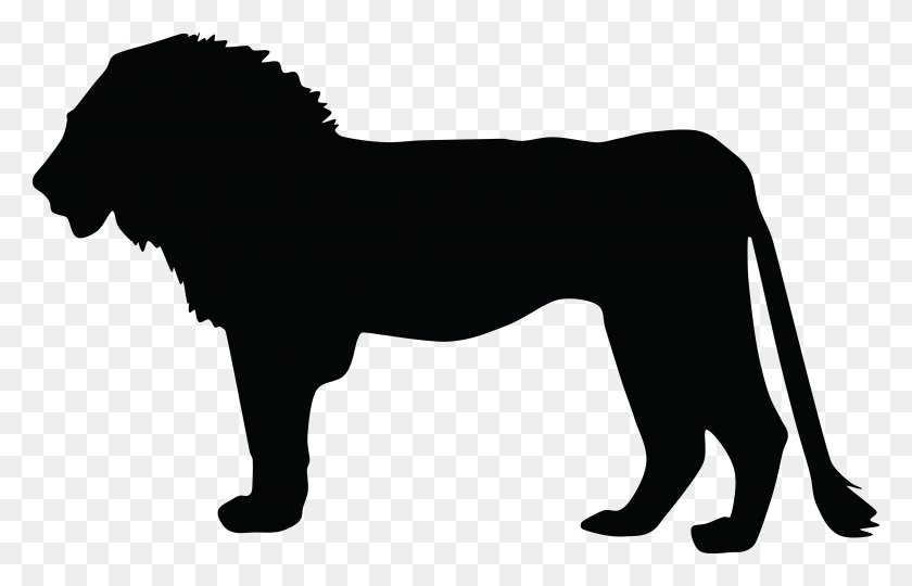 4000x2465 Free Clipart Of A Profiled Silhouetted Male Lion - Male Silhouette PNG