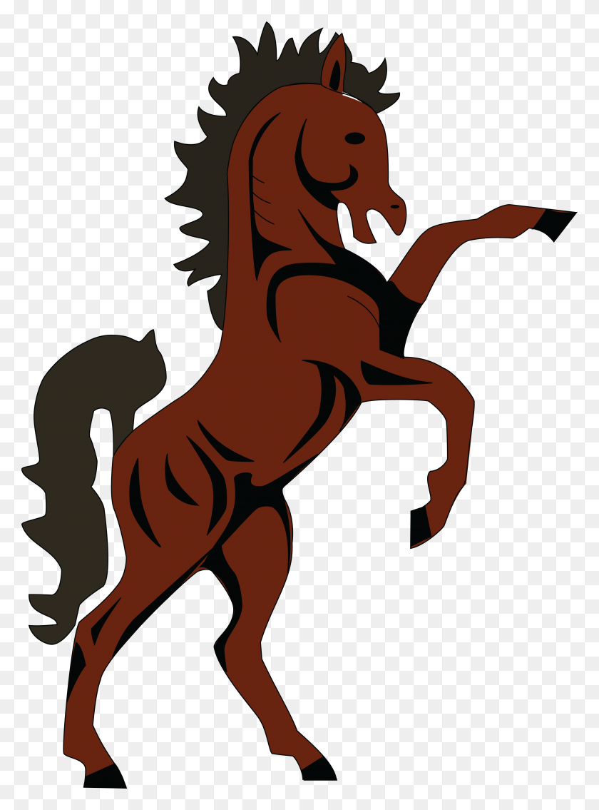 4000x5516 Free Clipart Of A Rearing Horse - Mustang Horse PNG