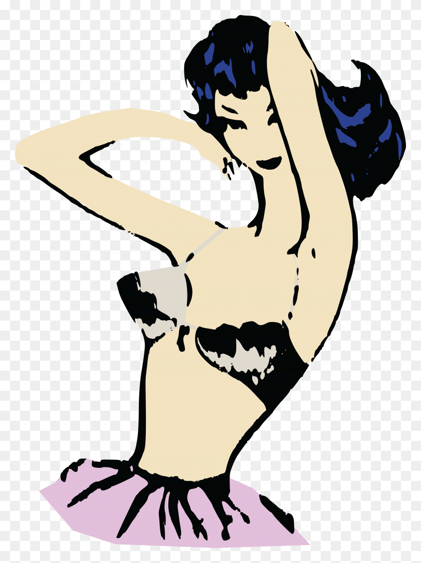 4000x5461 Free Clipart Of A Retro Woman Modeling A Bra - Retro Woman Clipart