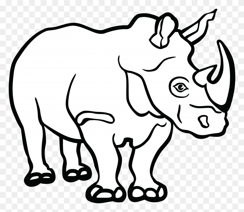 4000x3432 Free Clipart Of A Rhino - Rhino PNG