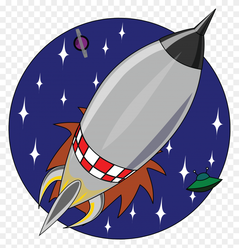 4000x4168 Free Clipart Of A Shuttle Rocket In A Circle - Zeppelin Clipart