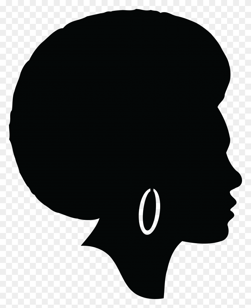 4000x4980 Free Clipart Of A Silhouetted Black Woman - Person Looking In Mirror Clipart