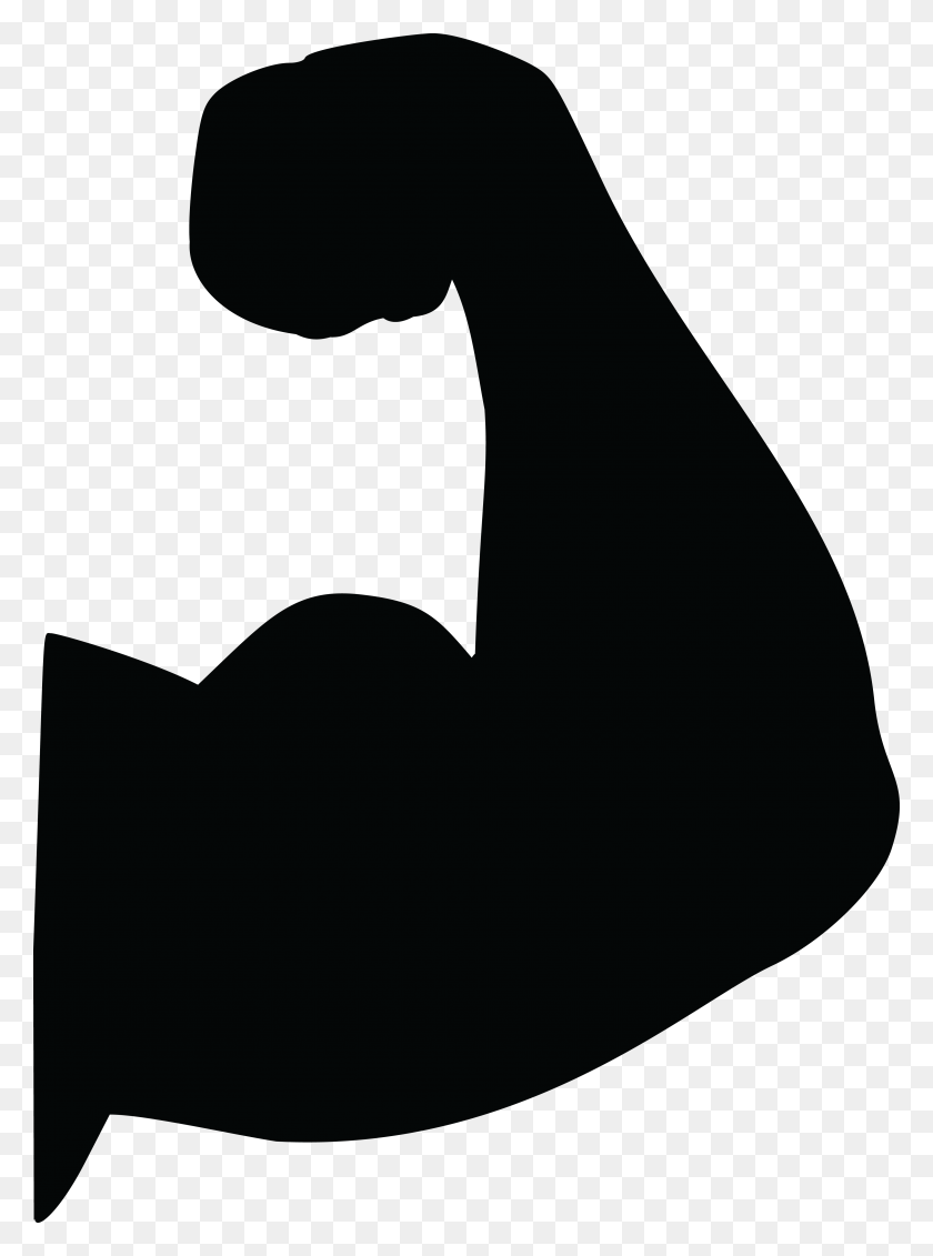 4000x5494 Free Clipart Of A Silhouetted Strong Man Flexing His Bicep - Strong Woman Clipart