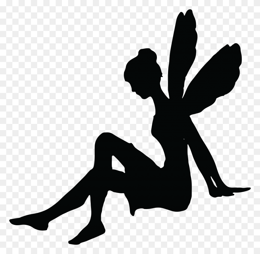 4000x3901 Free Clipart Of A Sitting Fairy Silhouette - People Sitting Silhouette PNG