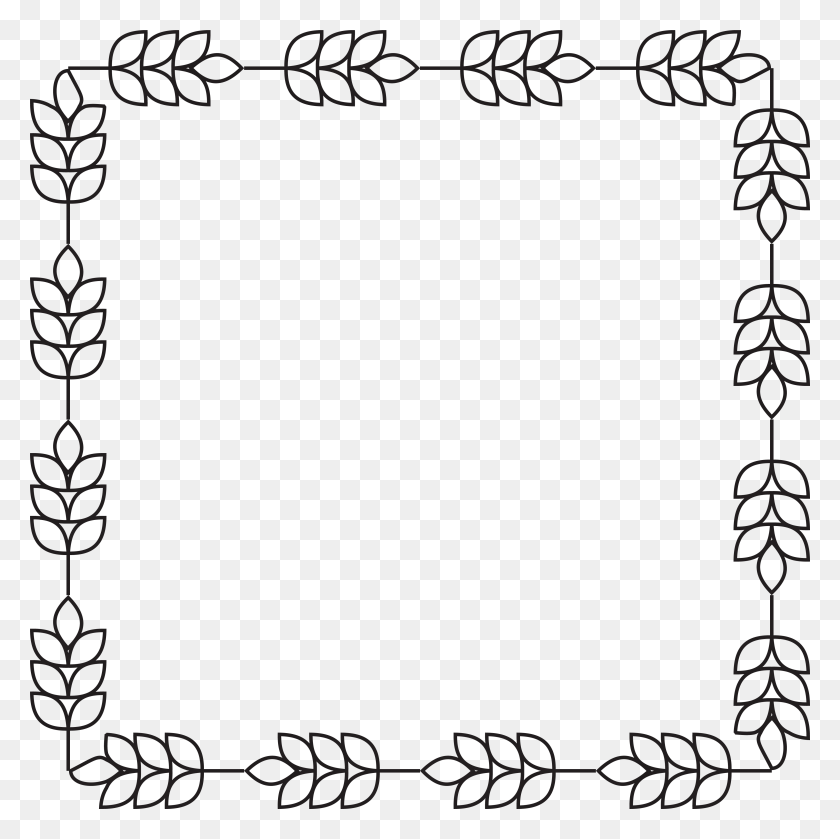 4000x4000 Free Clipart Of A Square Border Of Barley - Square Border PNG