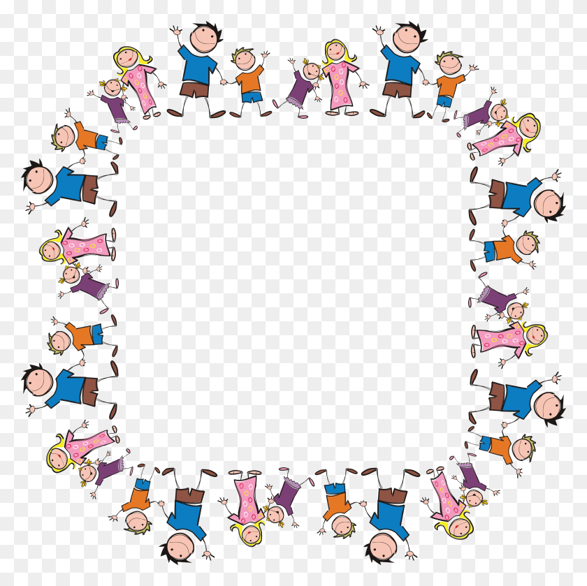 4000x4000 Free Clipart Of A Square Frame Made Of Stick Family Members - Stick Family Clipart