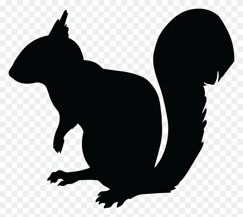 4000x3540 Free Clipart Of A Squirrel Silhouette - Squirrel Clipart PNG